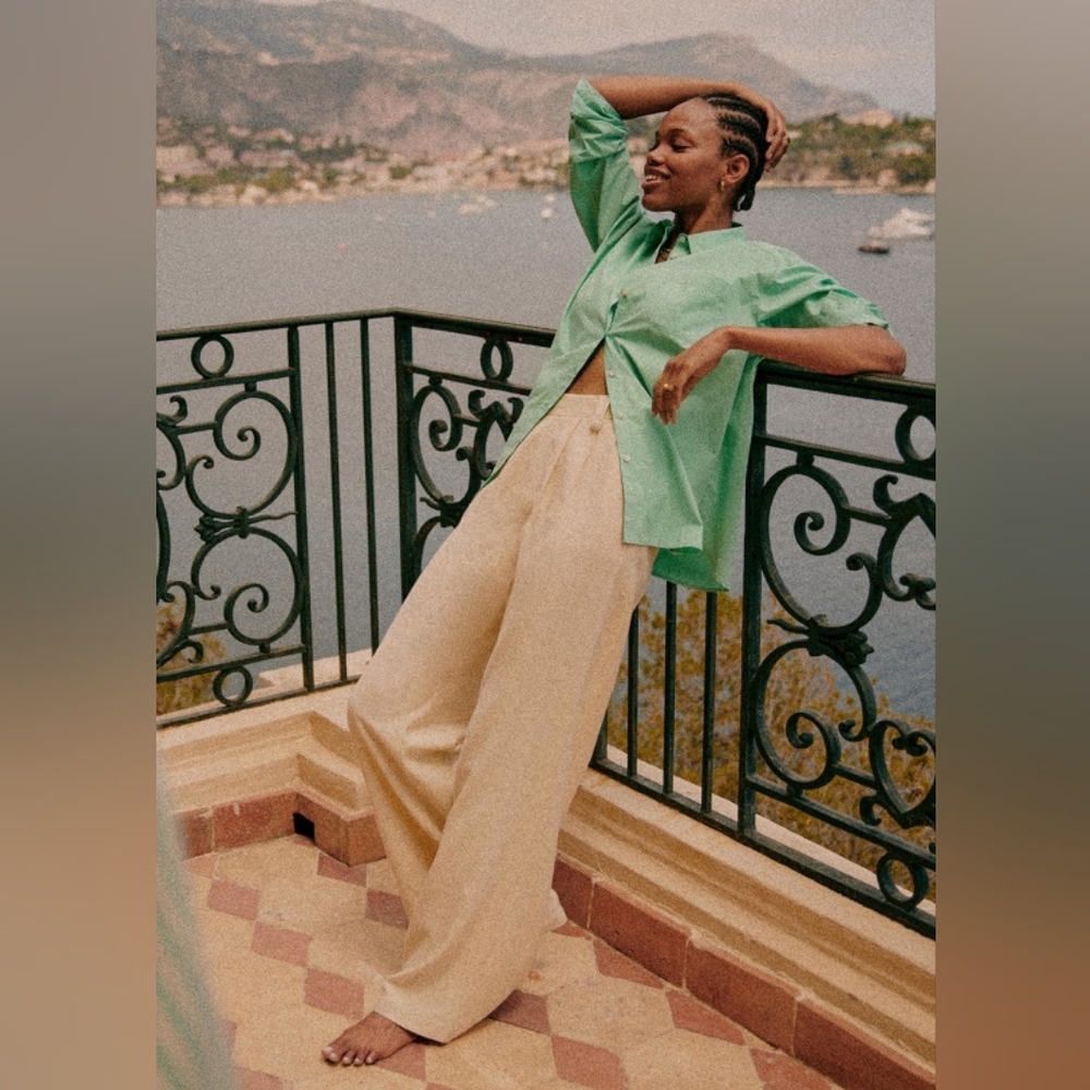 Sezane Mint Green Blouse
